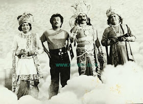 Rajinikanth with Cho Ramaswamy, Vinu Chakravarthy & V.K. Ramaswamy in 'Athisaya Piravi' (1990) Tamil movie