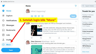 1. Cara Menghapus Akun Twitter - laptop