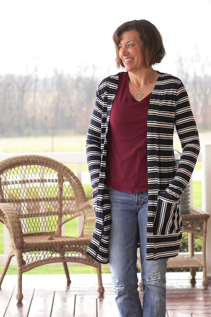 Helen's Closet Blackwood Cardigan made from a Style Maker Fabrics' knit jersey.