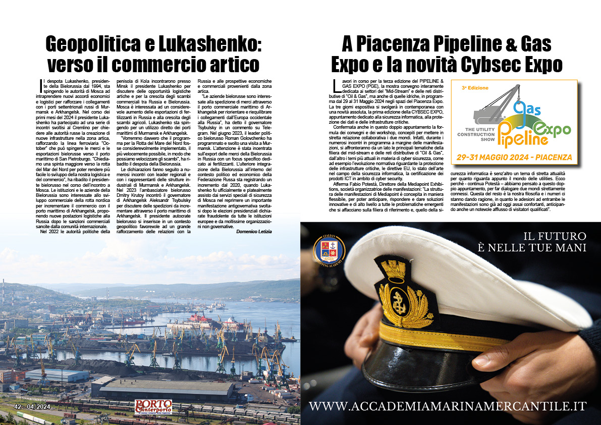 APRILE 2024 PAG. 42 - Geopolitica e Lukashenko: verso il commercio artico