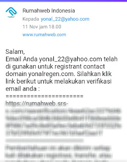 pemberitahuan via email untuk verifikasi data