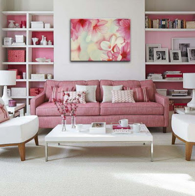 Pink White Living Room Decor Ideas