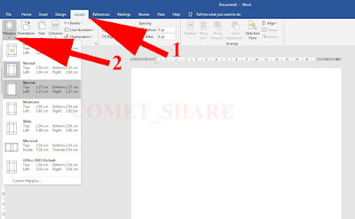 Cara Mengatur Margins [ Batas Tepi ] Di Microsoft Word