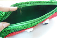 Sweet Nothings Crochet free crochet pattern blog ; photo showing the zipper opened on the case