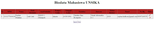 Program PHP Biodata Mahasiswa Sederhana