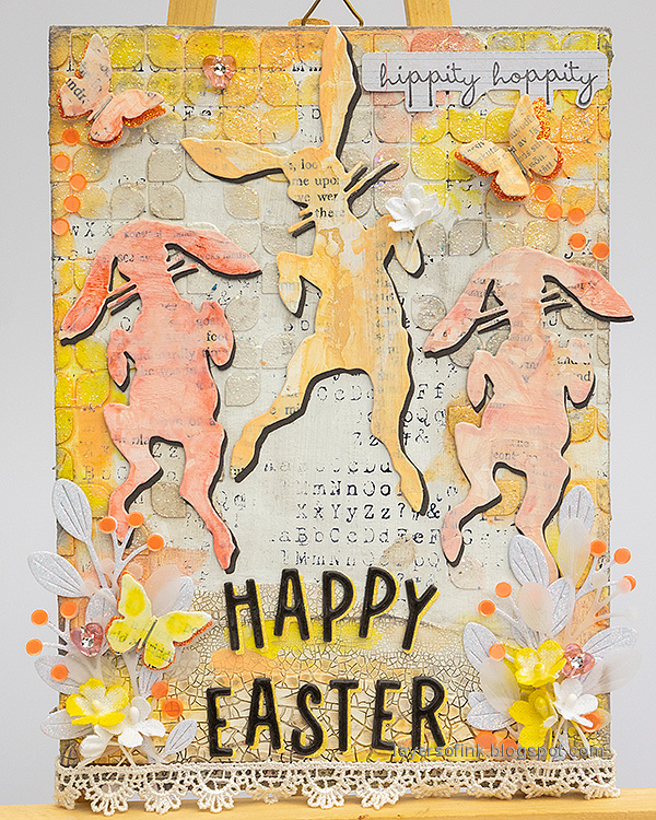 Layers of ink - Pastel Easter Decor with Bunnies tutorial by Anna-Karin Evaldsson.
