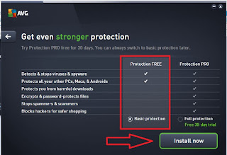 AVG antivirus  installation