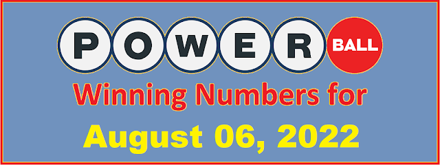 PowerBall Winning Numbers for Saturday, August 06, 2022