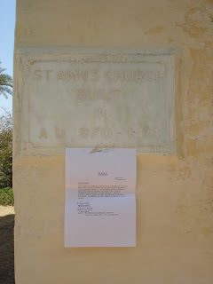 Notice in front of church