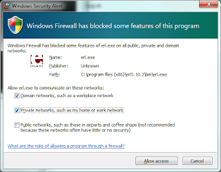 Windows Firewall dialog for Erlang.