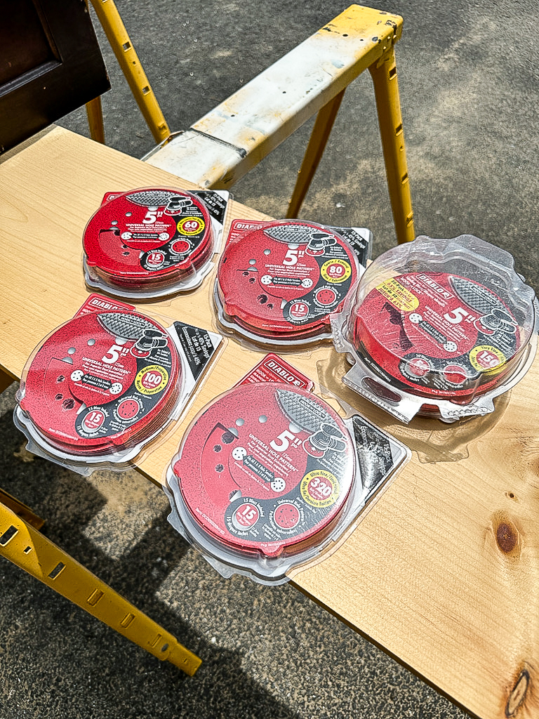 Various sandpaper discs