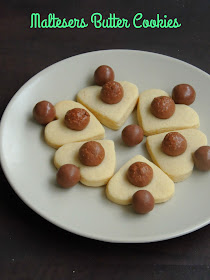 Maltesers Butter Cookies, Eggless Butter cookies with maltesers