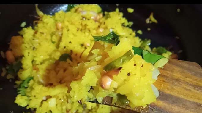 Healthy veg poha recipe for breakfast - Maharashtrian kanda - Pranitha recipes  