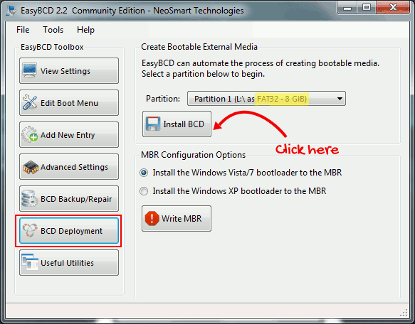 installing bcd to usb drive