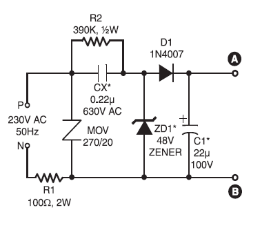 VARIABLE POWER SUPPLY USING A FIXED-VOLTAGE REGULATOR IC ... | Design a standby power supply across 220v mains  