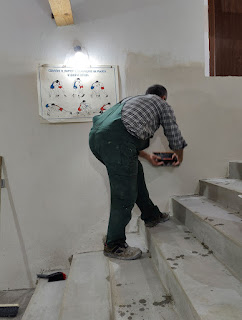 Bekir polishing new plaster