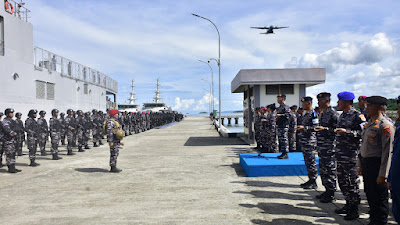 Lantamal XI Merauke Laksanakan Apel Gabungan Sampaikan Amanat Kasum TNI