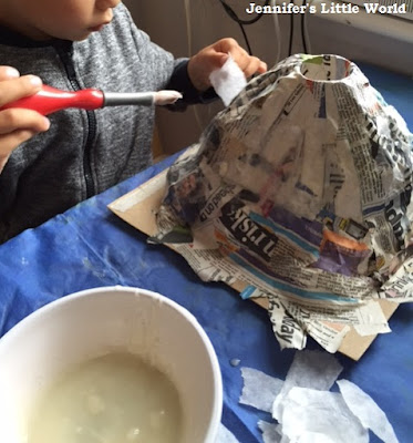 How to make a papier mache volcano with children