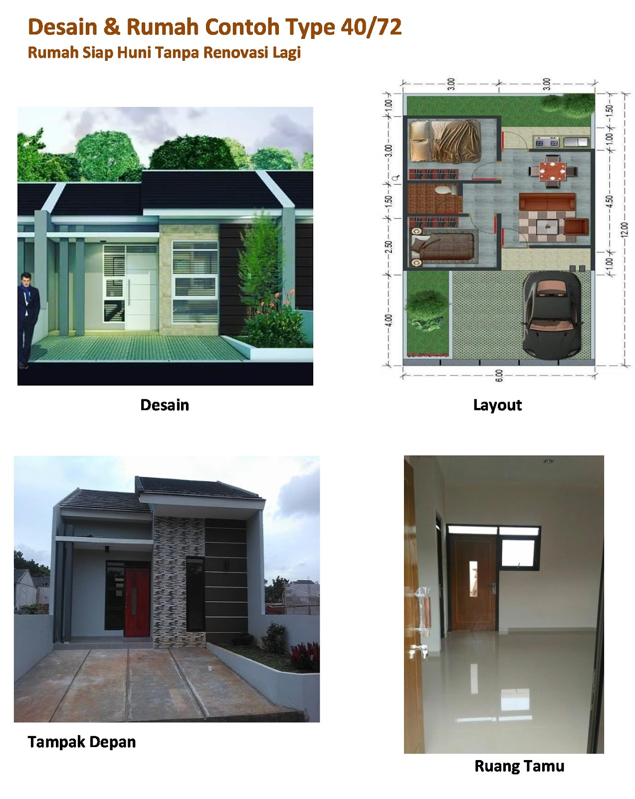 Gambar Denah Rumah  Type  40  72  Rumahmen