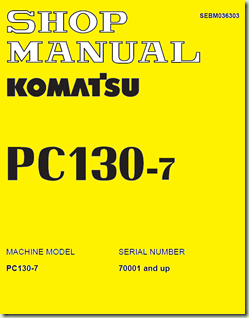 e-Book Shop Manual KOMATSU Hydraulic Excavator PC130-7