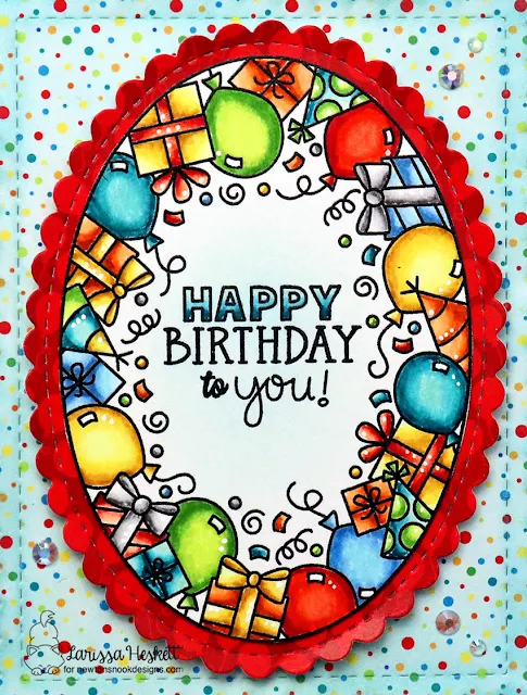 Happy Birthday to You Card created by Larissa Heskett for Newton's Nook Designs using Birthday Oval Stamp Set, Oval Frames Die Set, Frames & Flags Die Set & Birthday Party 6x6 Patterned Paper Pad