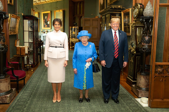 Melania trump and Donald Trump With Queen Elizabeth II