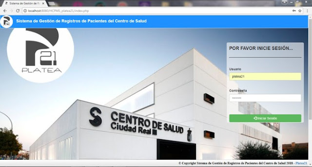 Login Registro de historias clínicas platea21