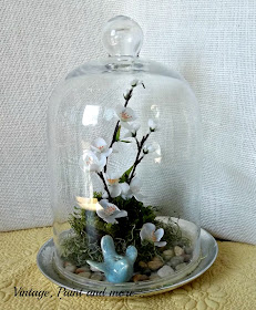 Spring in a Cloche - Spring flowers and birds in a cloche