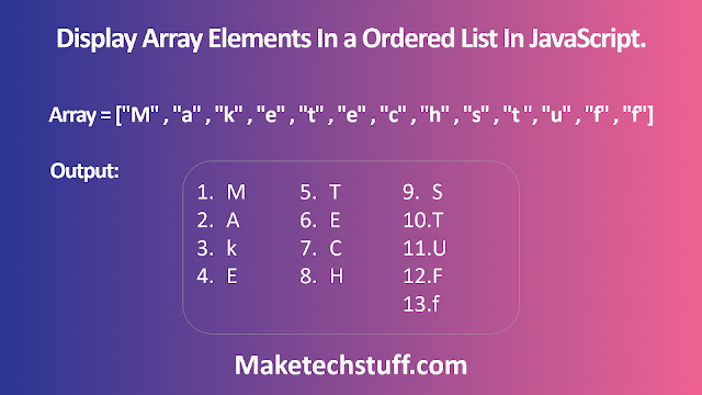 display array items in ordered list
