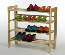 Winsome 81228 Natural Beechwood SHOE RACK 4-TIER