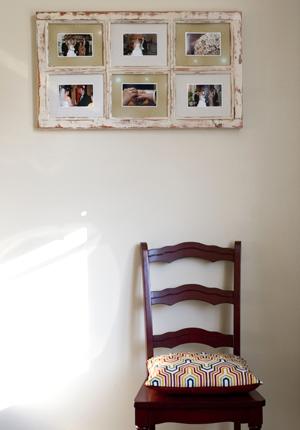  another cheap and chic look, making use of an old weathered window frame 