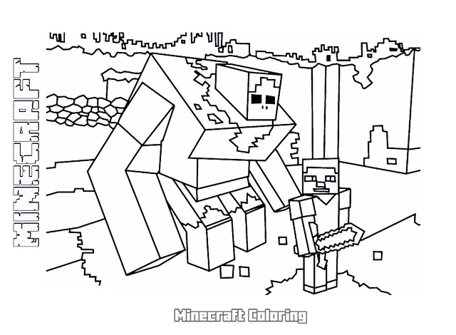 Minecraft coloring pages, free, printable, kids
