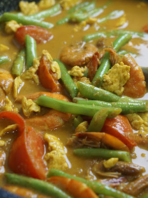 Resepi kari udang telur hancur, kari udang, kari peria, kari telur, resepi kari udang, prawn curry, seafood curry