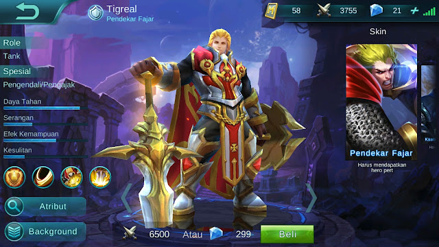 Hero Tigreal ( Pendekar Fajar ) Tank Build/ Set up Gear 