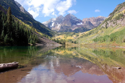 Maroon Bells And Maroon Lake With Ducks