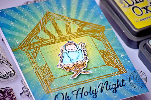 Stenciled Nativity card