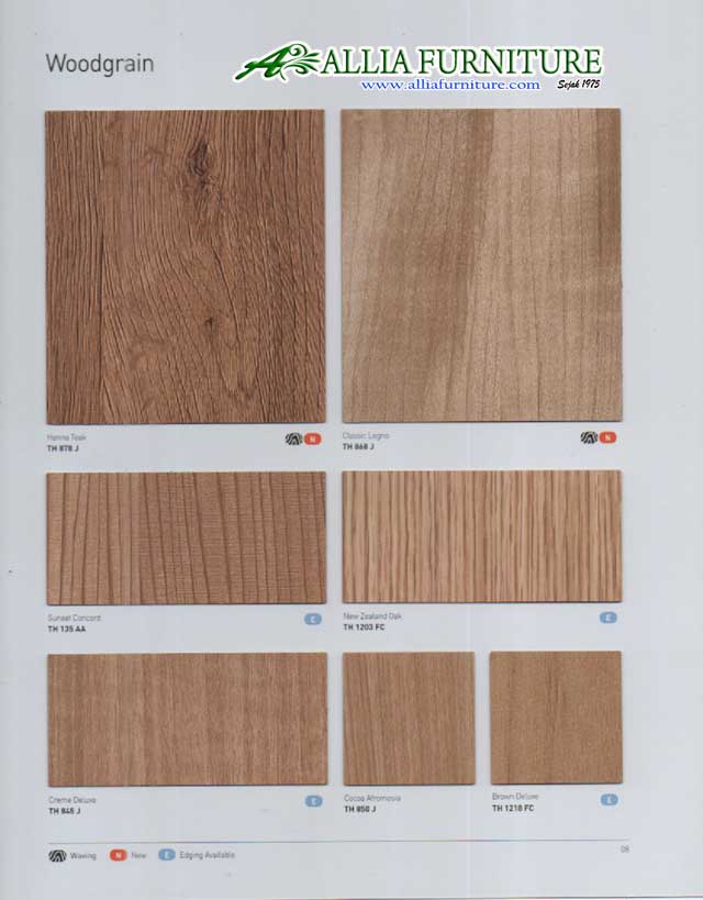  HPL  Woodgrain motif tekstur  kayu  Allia Furniture