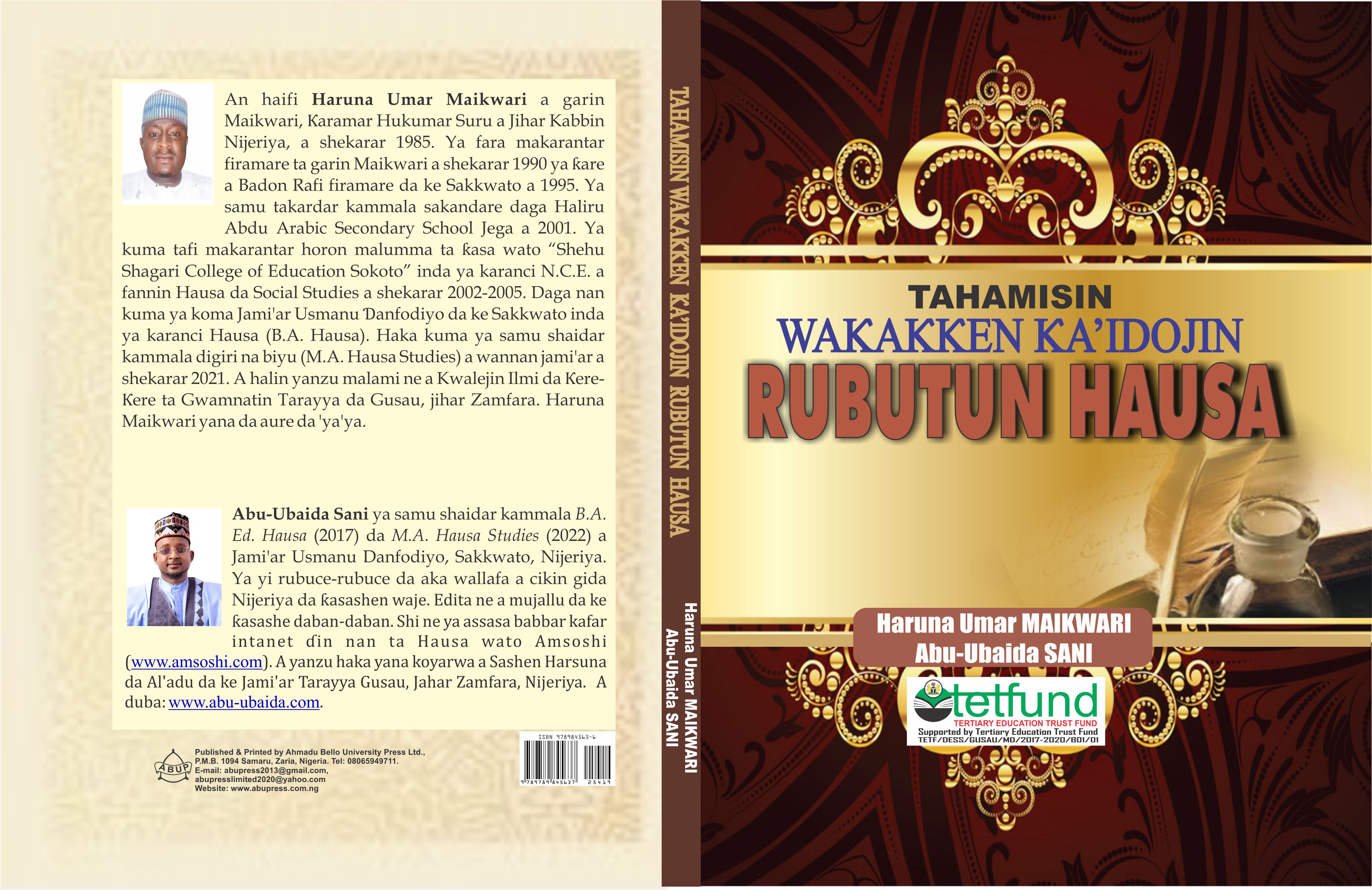 About Tahamisin Waƙaƙƙen Ƙa’idojin Rubutun Hausa