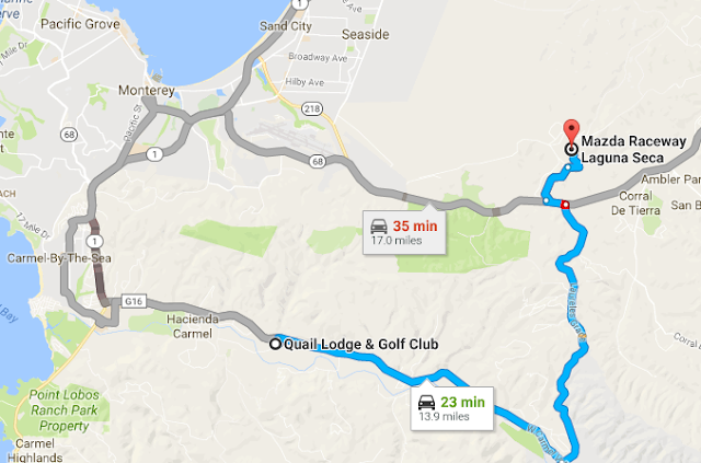 Quail Lodge to Mazda Raceway Laguna Seca via Laureles Grade