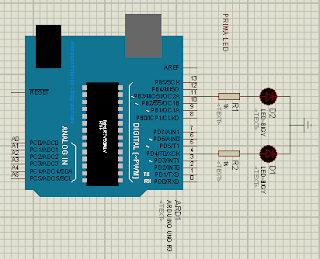 BELAJAR ARDUINO DASAR : 1. MEMBUAT LAMPU FLIP-FLOP DENGAN SIMULASI PROTEUS 7