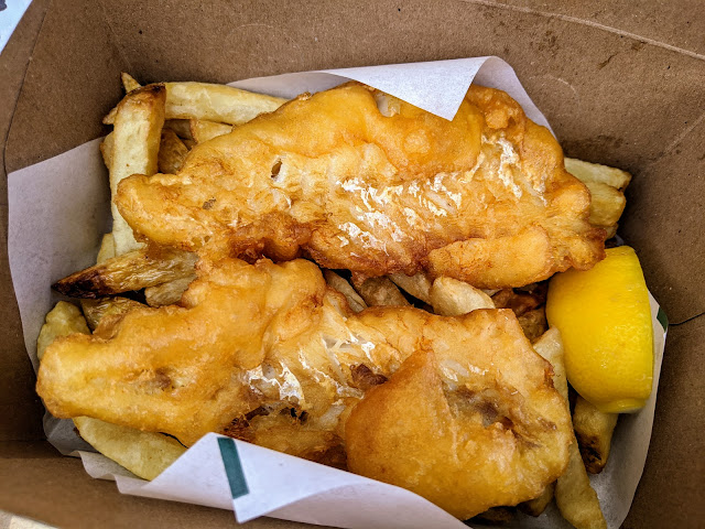 The Spot's Fish (2 pcs) A White Spot tradition. Two pieces of crispy tempura Ocean Wise cod served with fries.