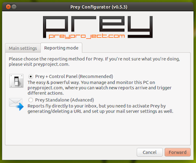 Setup Prey in Ubuntu