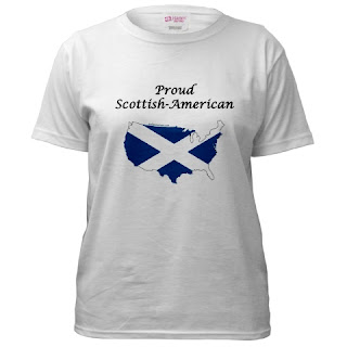 Scots Scottish American, St. Andrews cross in outline of USA t-shirt gift for Americans of Scottish descent!