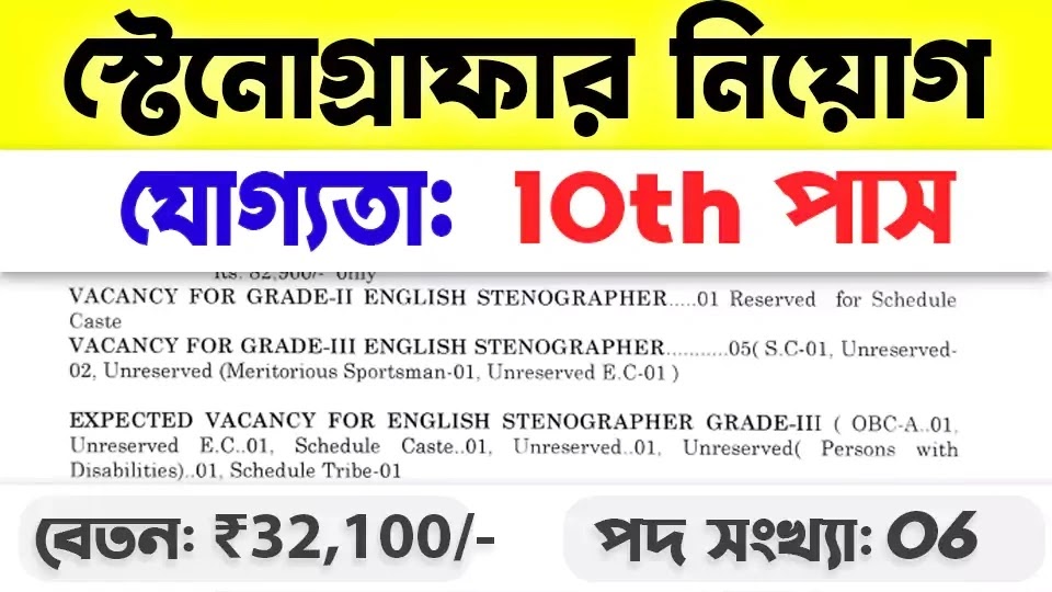 Stenographer Recruitment Notice 2023