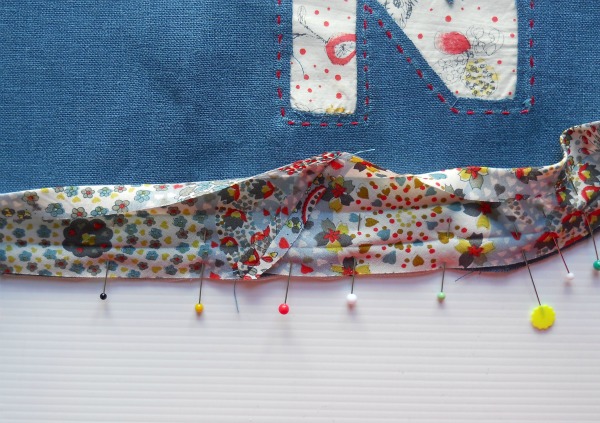 Liberty & Linen Napkin with Reverse Applique  & Bias Binding Tutorial