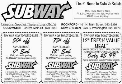 subway coupons 2018