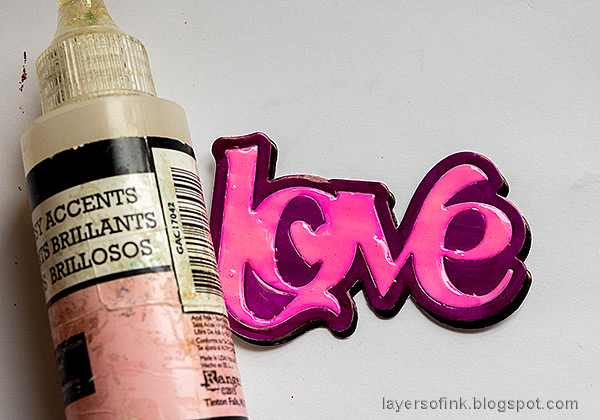 Layers of ink - Glittery Valentine's Day Card Tutorial by Anna-Karin Evaldsson. Coat with Glossy Accents.