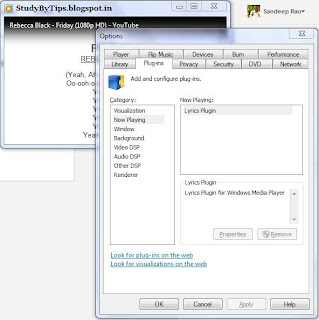 View Lyrics in Media Player.. By StudyByTips.blogspot.com