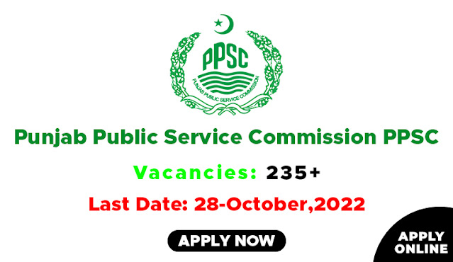 Punjab Public Service Commission PPSC Latest Jobs October 2022 | Apply Online