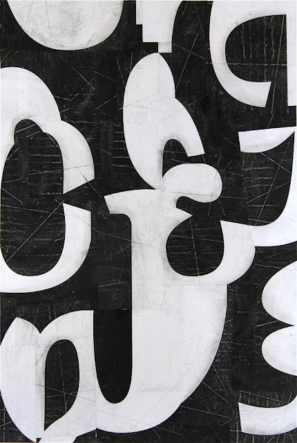 Fusion Series #3330 2013 collage by Cecil Touchon, collage on paper, typographic abstraction